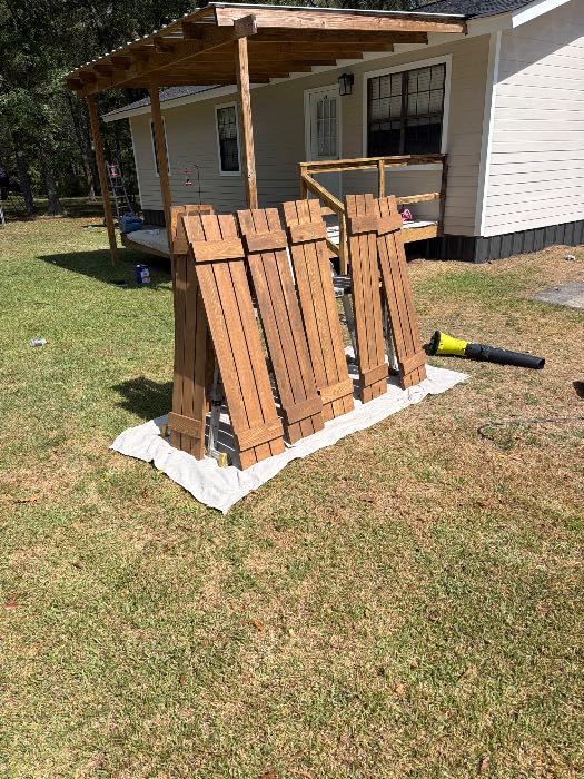 Custom built stain shutters in Brandon, MS