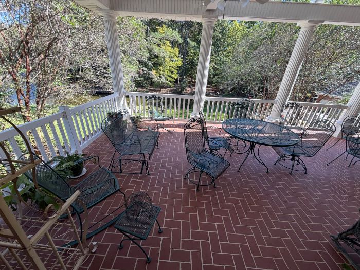 Moved patio furniture back onto the back patio and setup in Pearl, MS