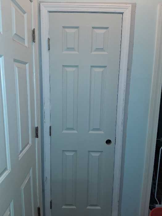 Demo existing bifold door replace with one piece solid unit in Madison, MS