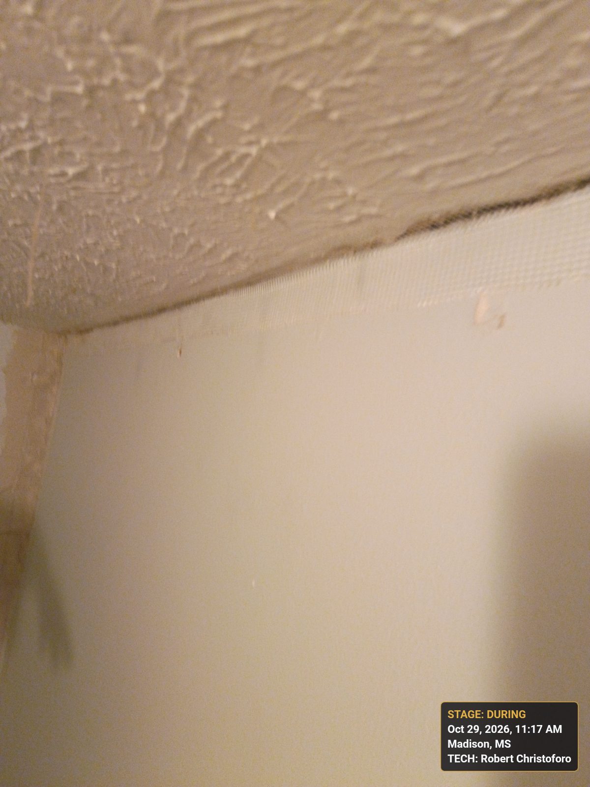 Mudding the seams in the ceiling and on the wall in Madison, MS, photo 2