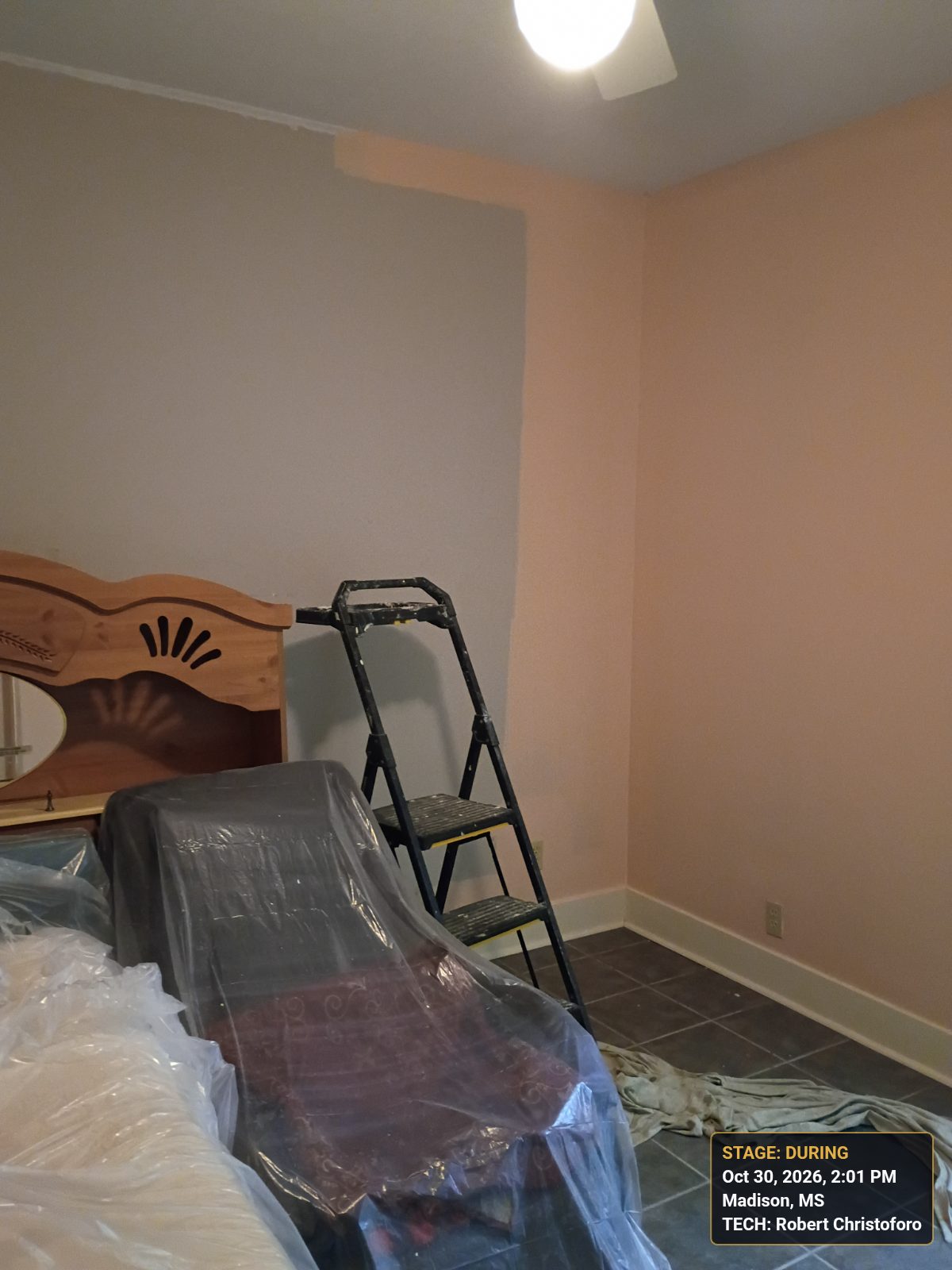 Repainting bedroom walls and trim in Madison, MS, photo 2