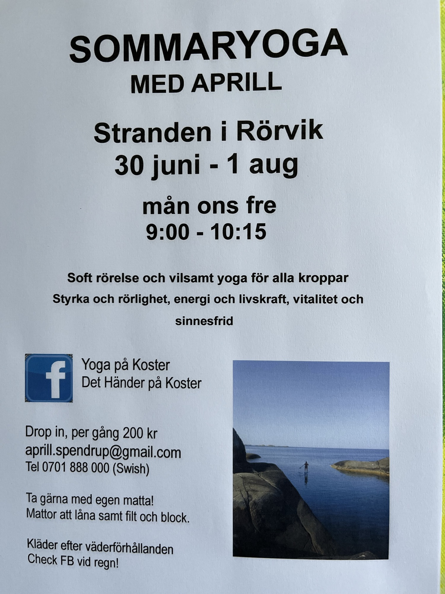 Sommaryoga med Aprill