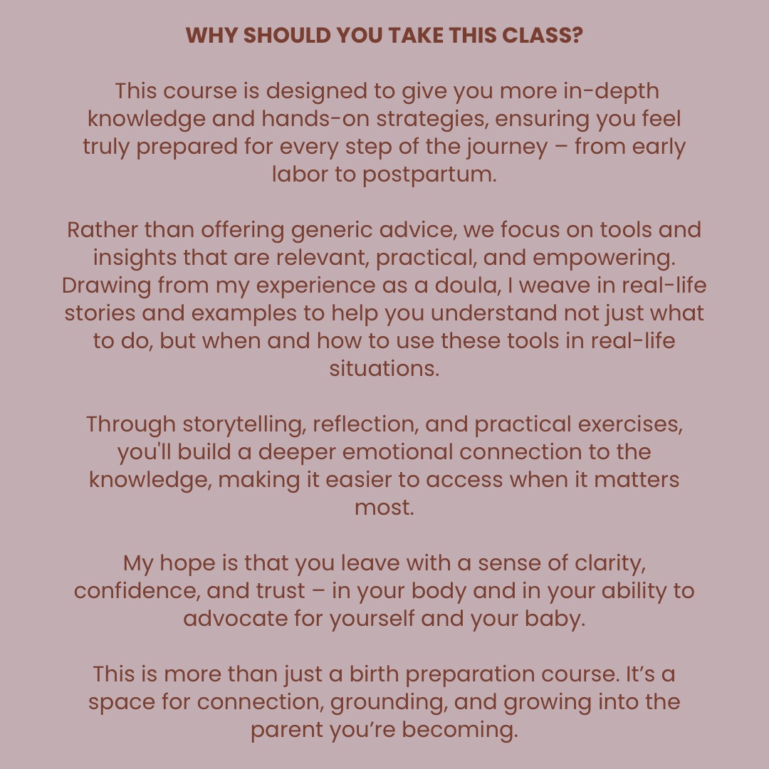 WAITLIST Childbirth course Empowered birth