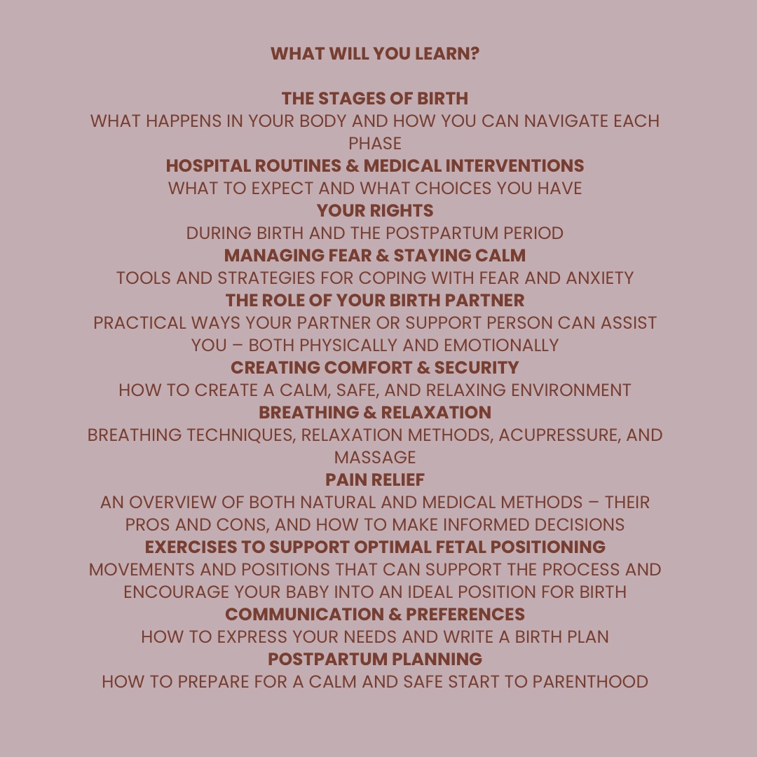 Childbirth course Empowered birth