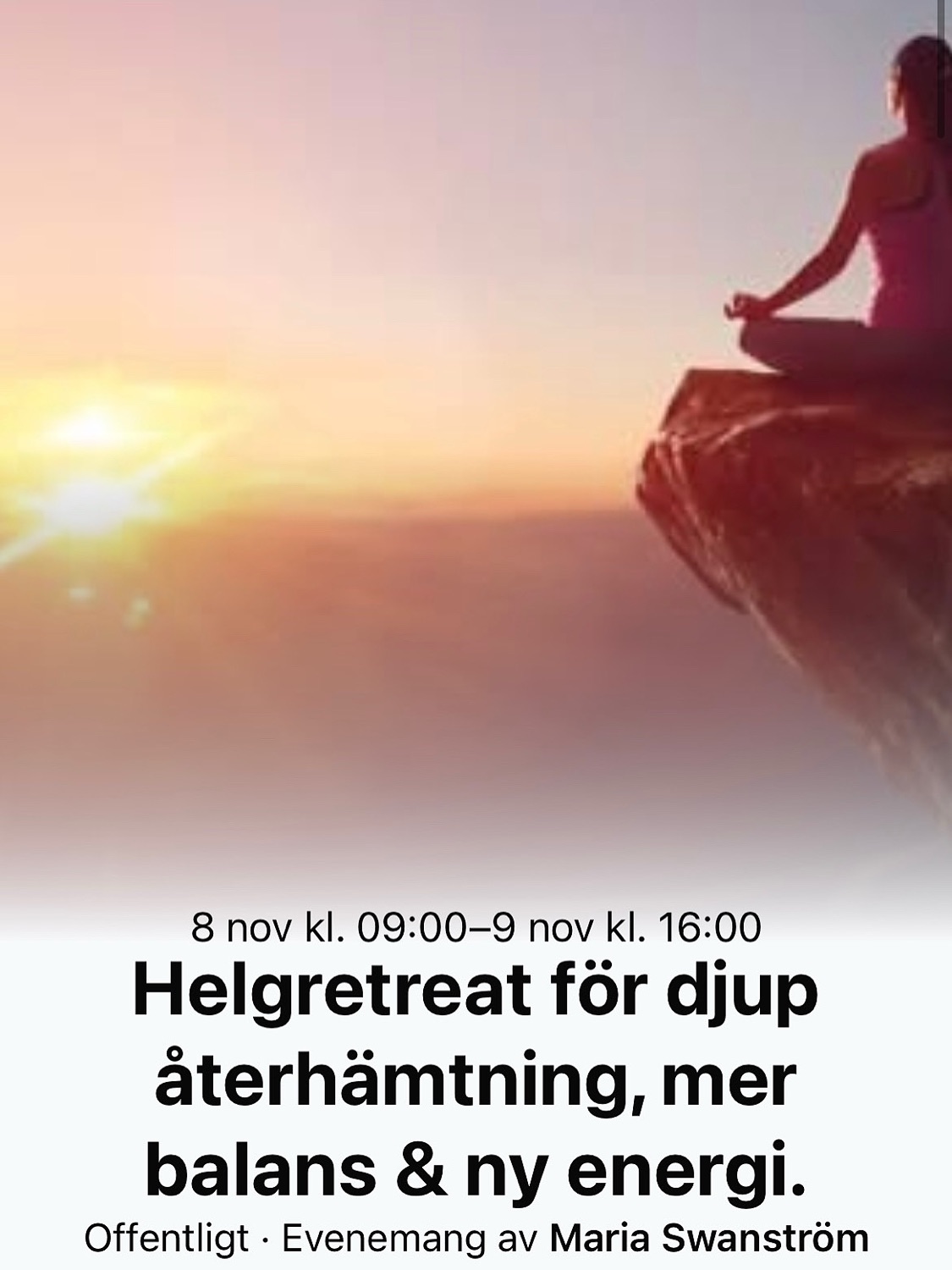 Helgretreat för återhämtning, balans & mer energi