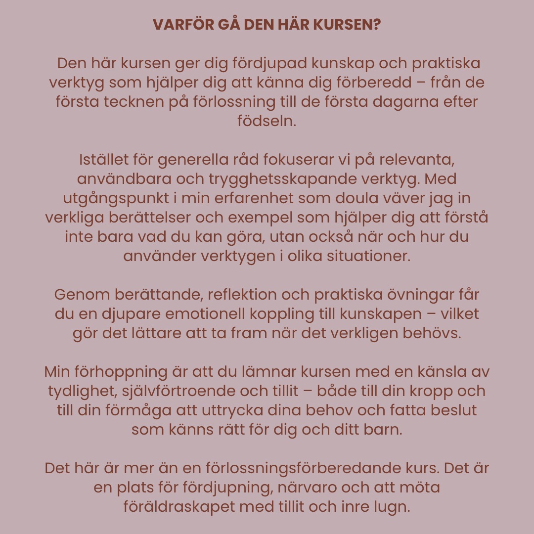 Profylaxkurs En stärkande födsel