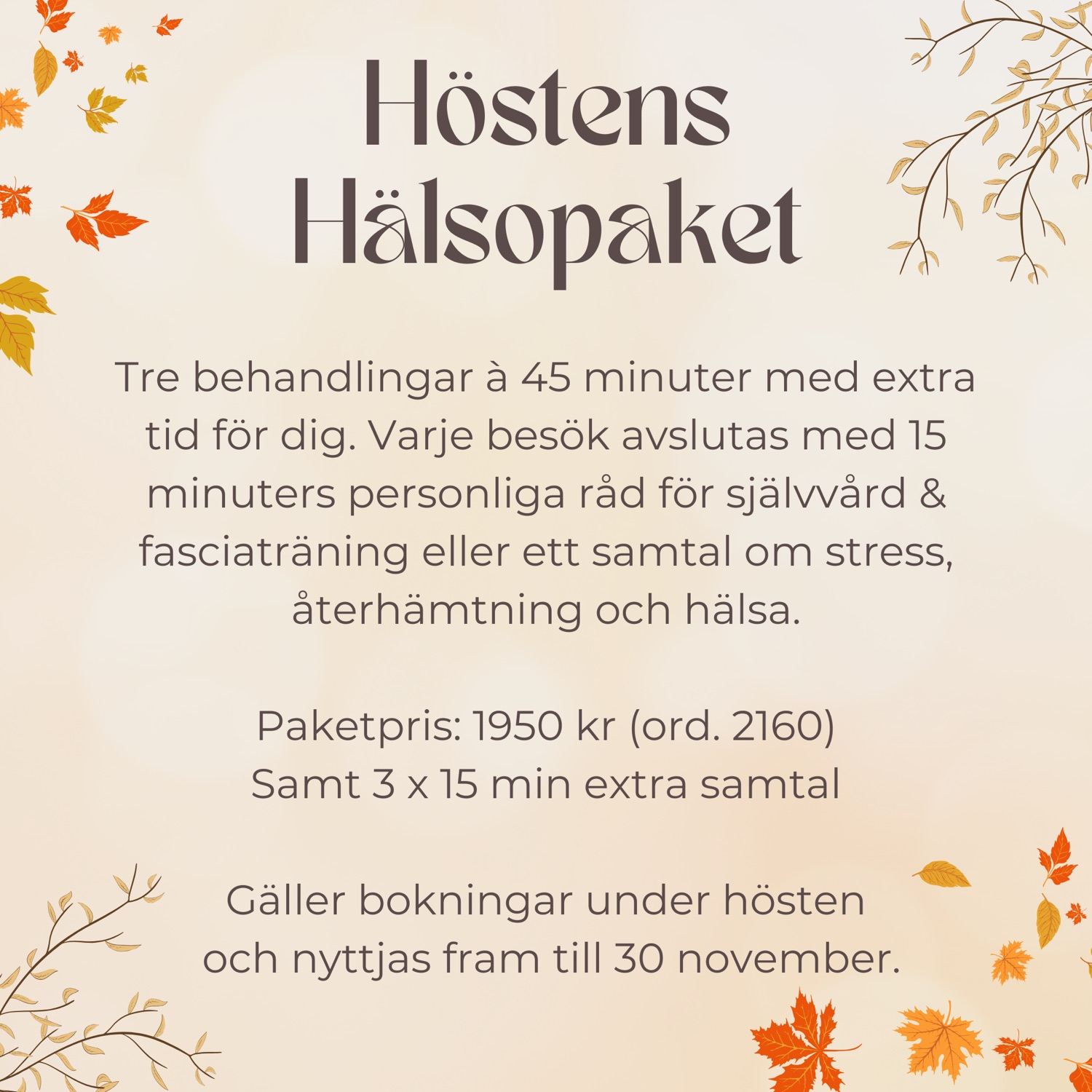 Höstens hälsoerbjudande
