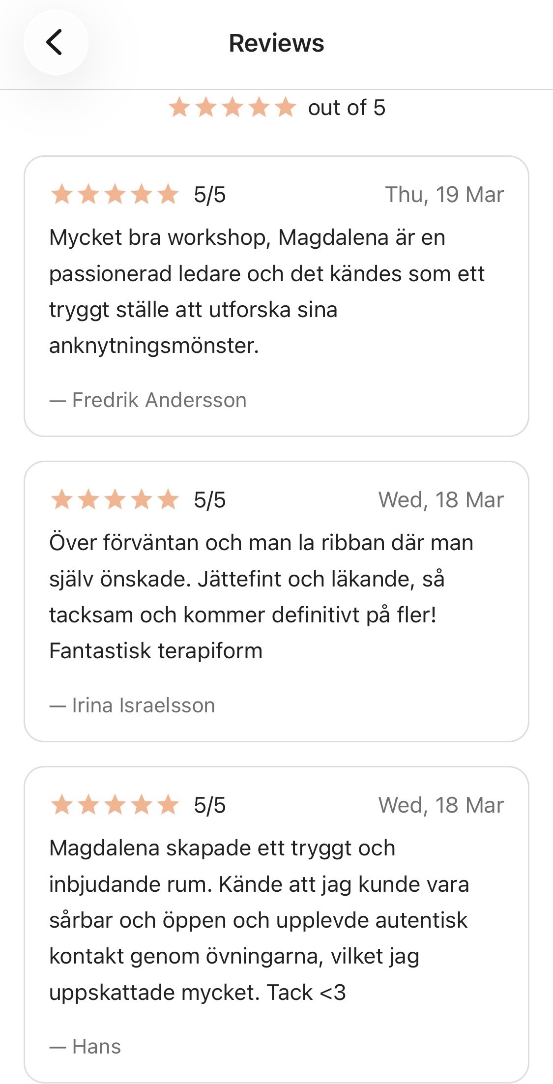 Relationell träning fördjupning - fysiskt 3 sessioner