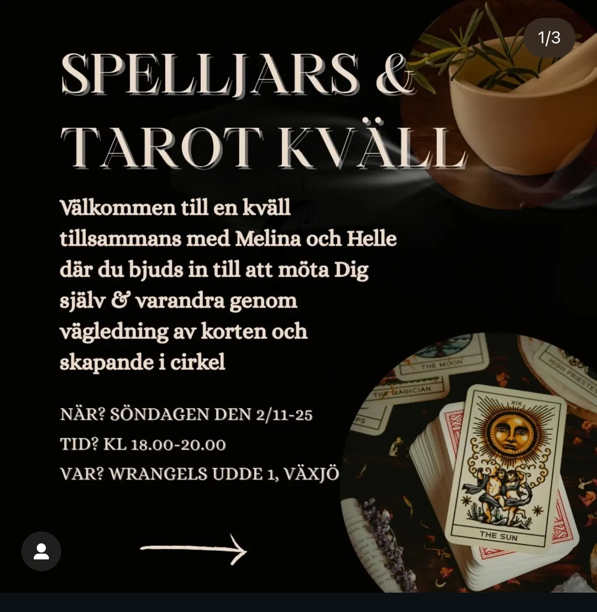 Spell jars & tarotkväll med Helle och Melina