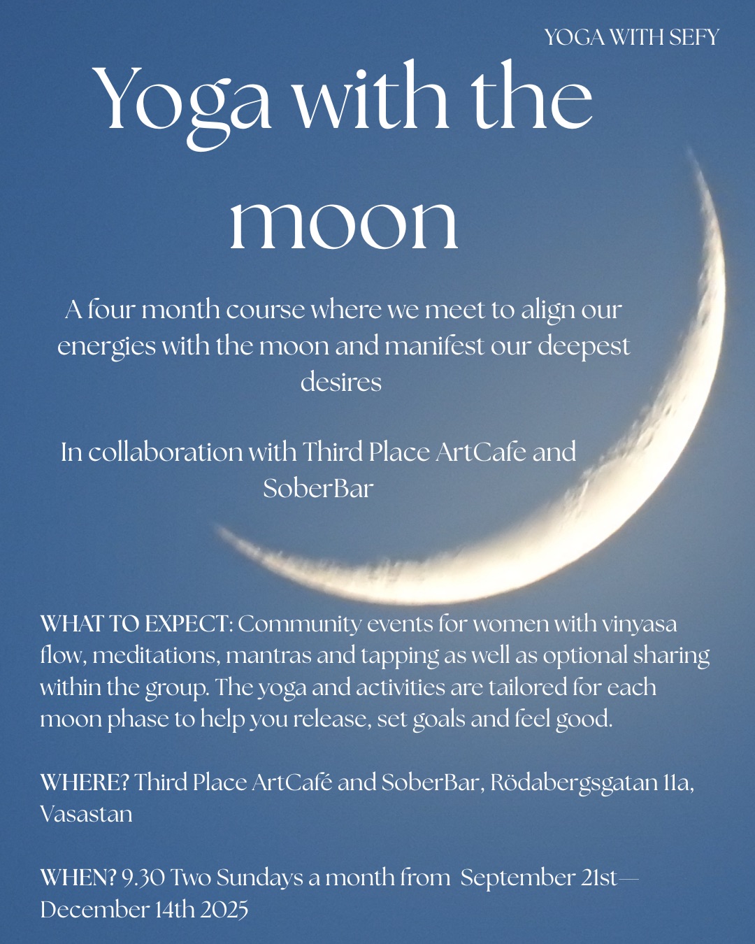 New moon in Libra- yoga class and community event for women