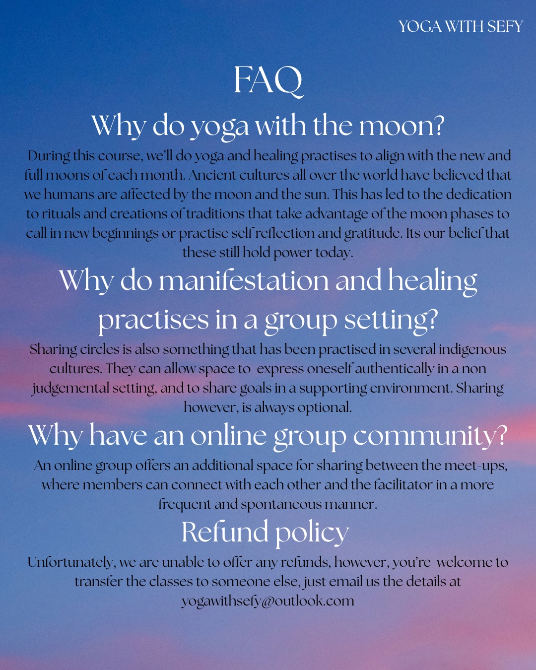 New moon in Libra- yoga class and community event for women