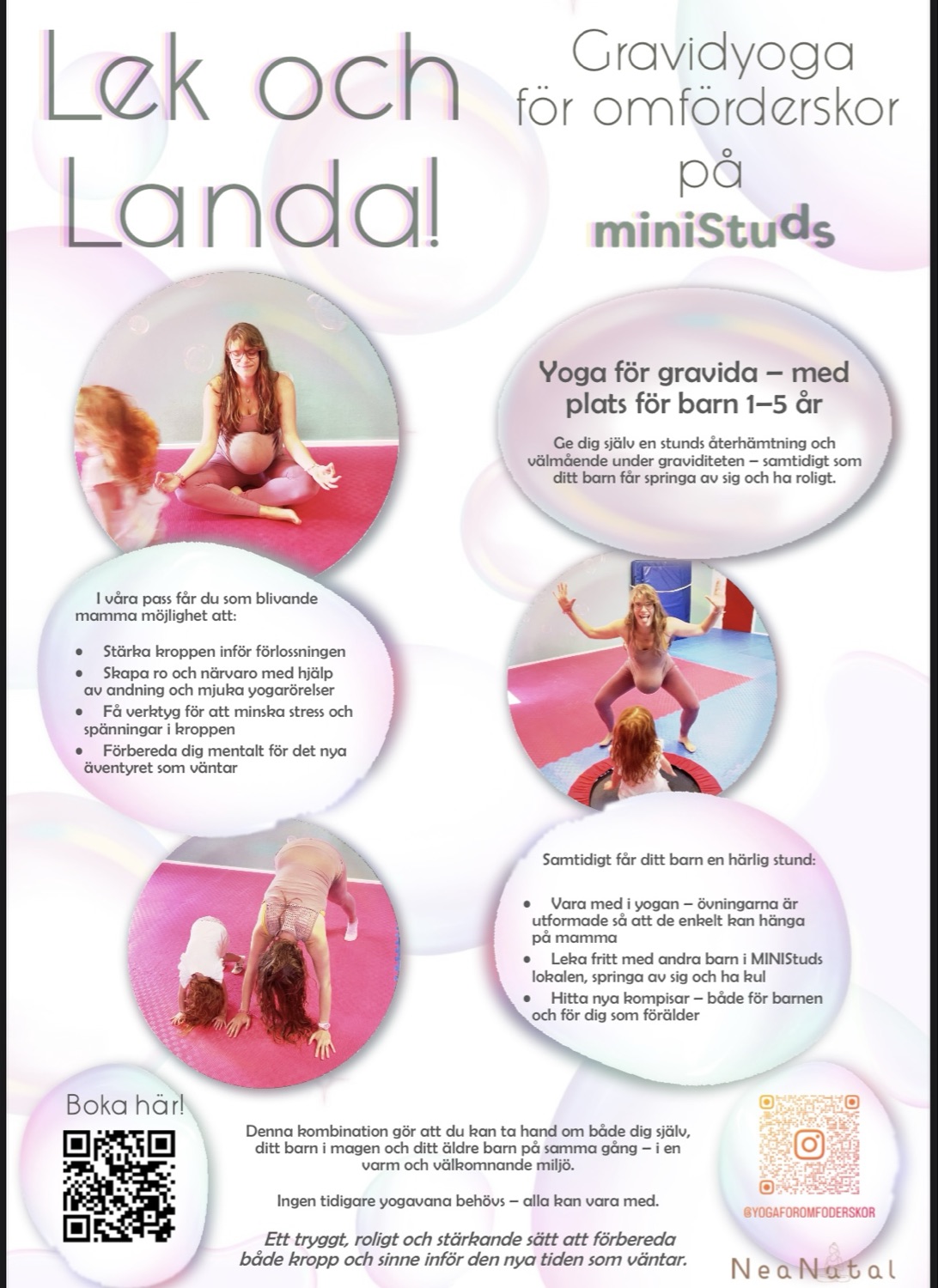 Lek och Landa: Yoga för omföderskor på MINIStuds