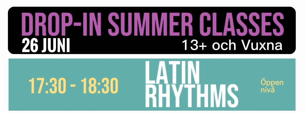DROP-IN Latin rhythms 13+/Vuxen