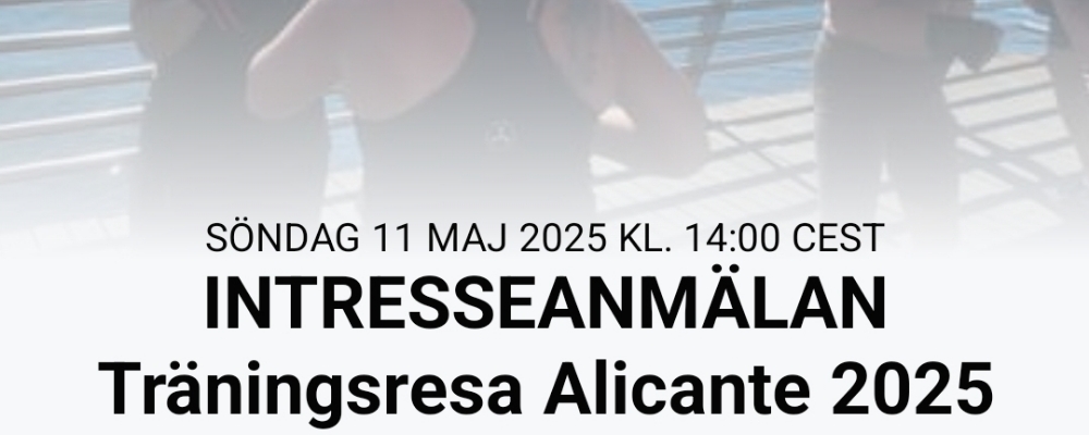 Intresseanmälan Träningsresa Alicante