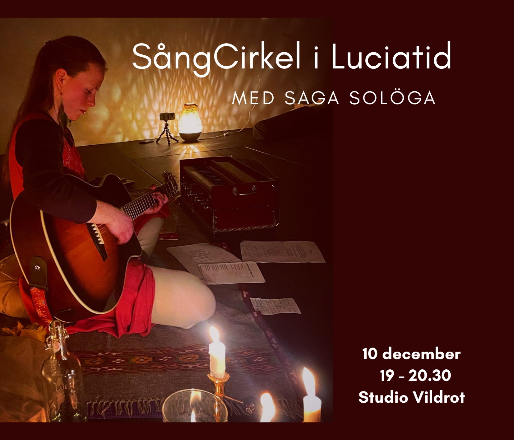 SångCirkel i Lucia tid med Saga Solöga