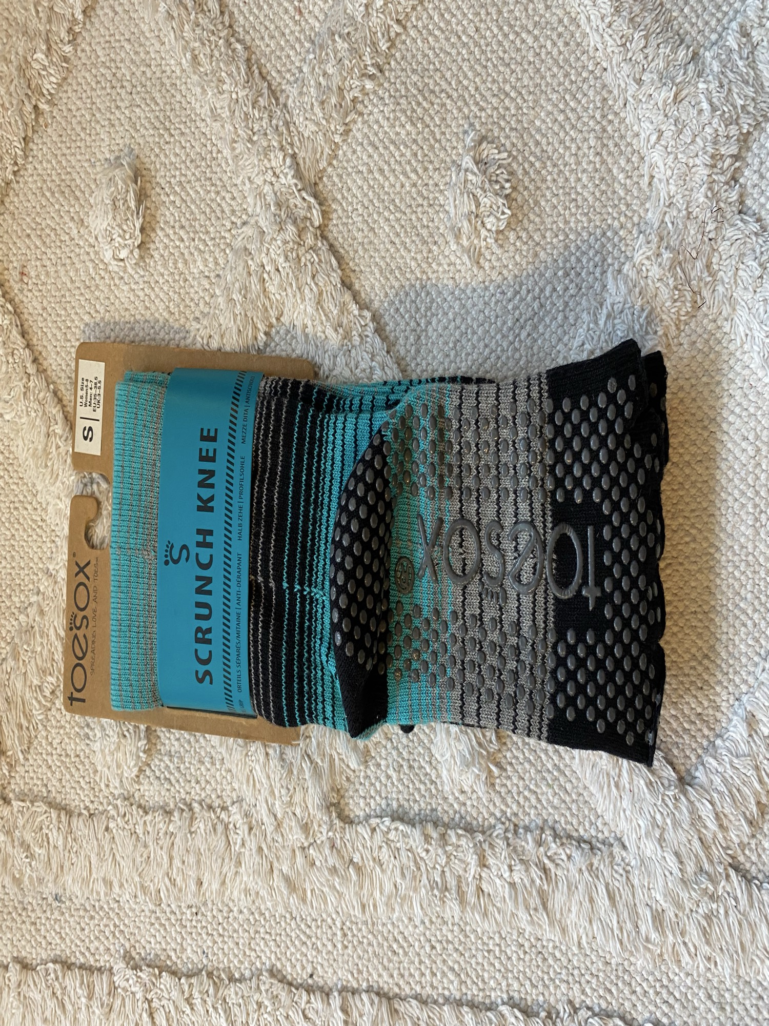 Toesox strumpor med öppen tå, knälånga, halkfria, S