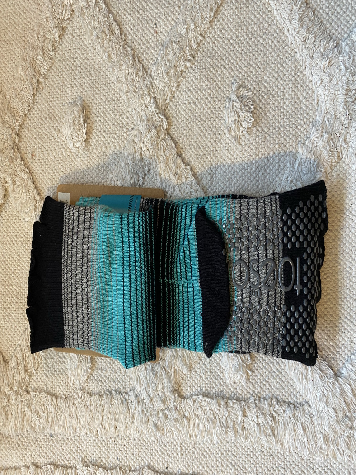 Toesox strumpor med öppen tå, knälånga, halkfria, S