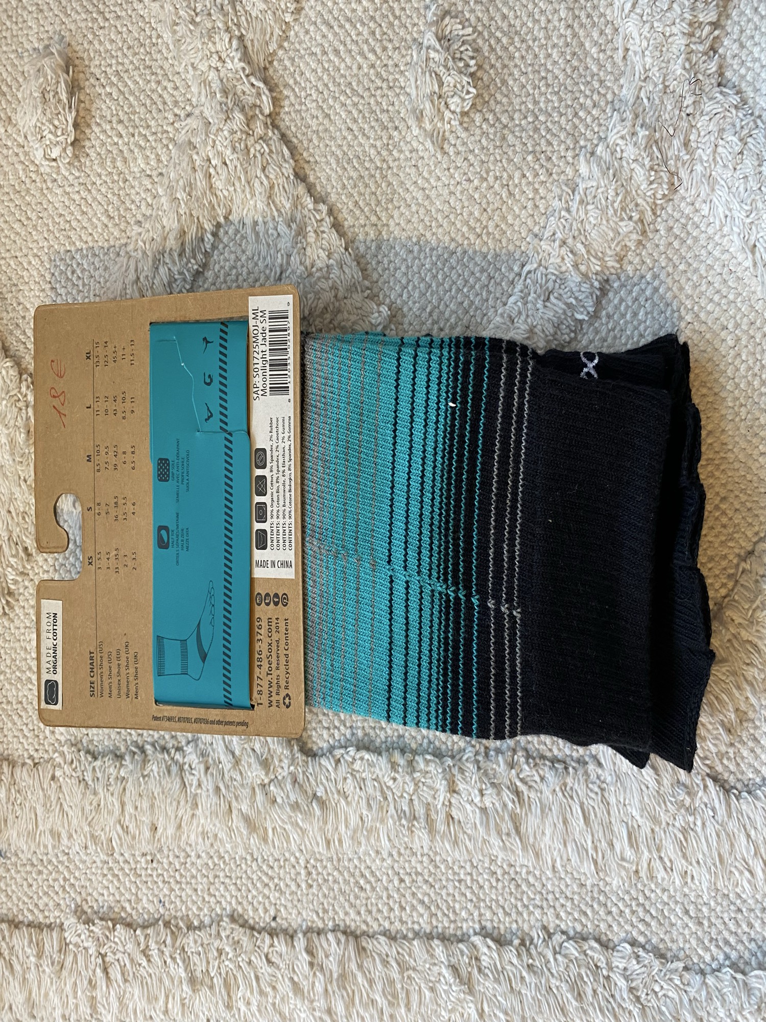 Toesox strumpor med öppen tå, knälånga, halkfria, S