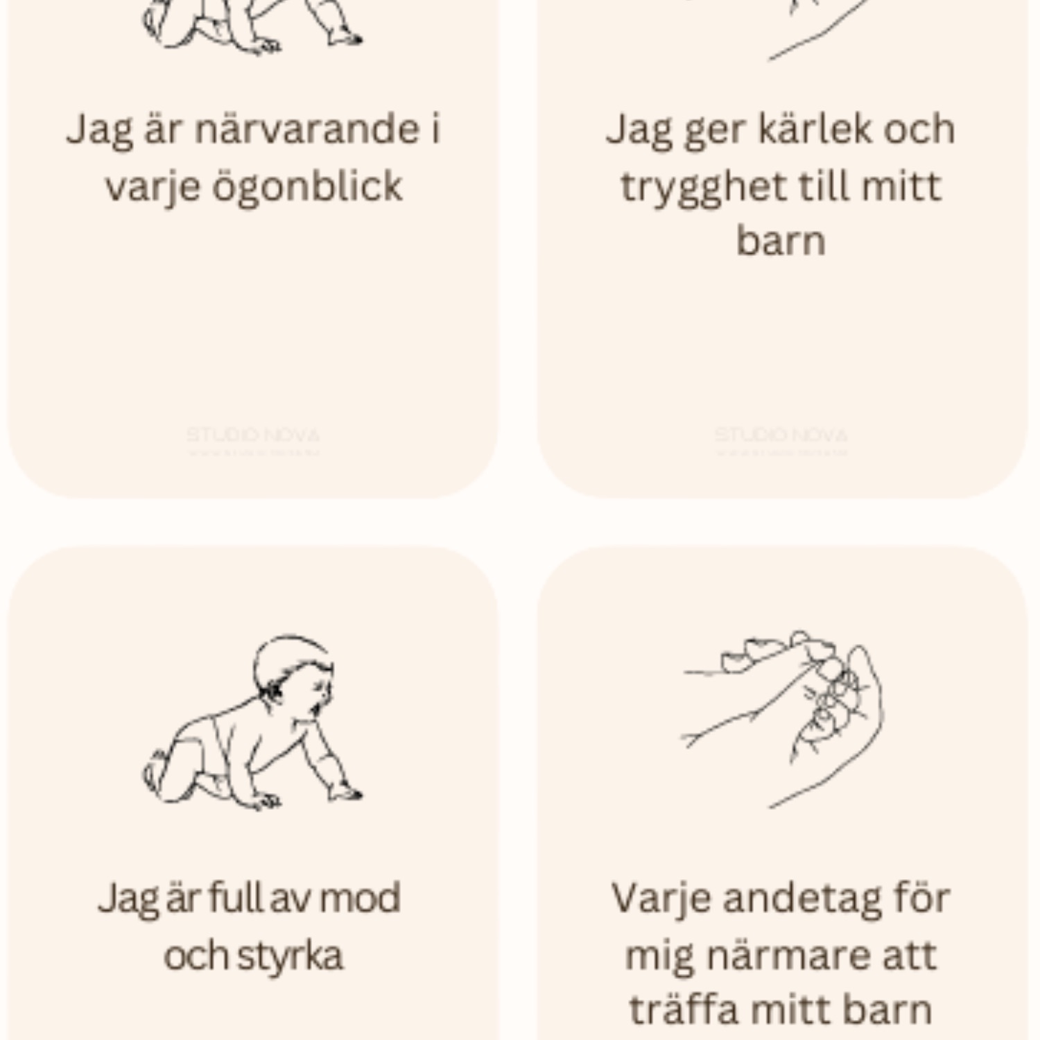Affirmationer för graviditet, förlossning och första tiden