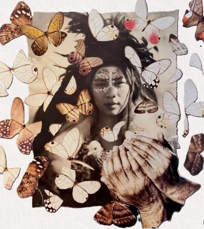 Yoga och intuitivt collage