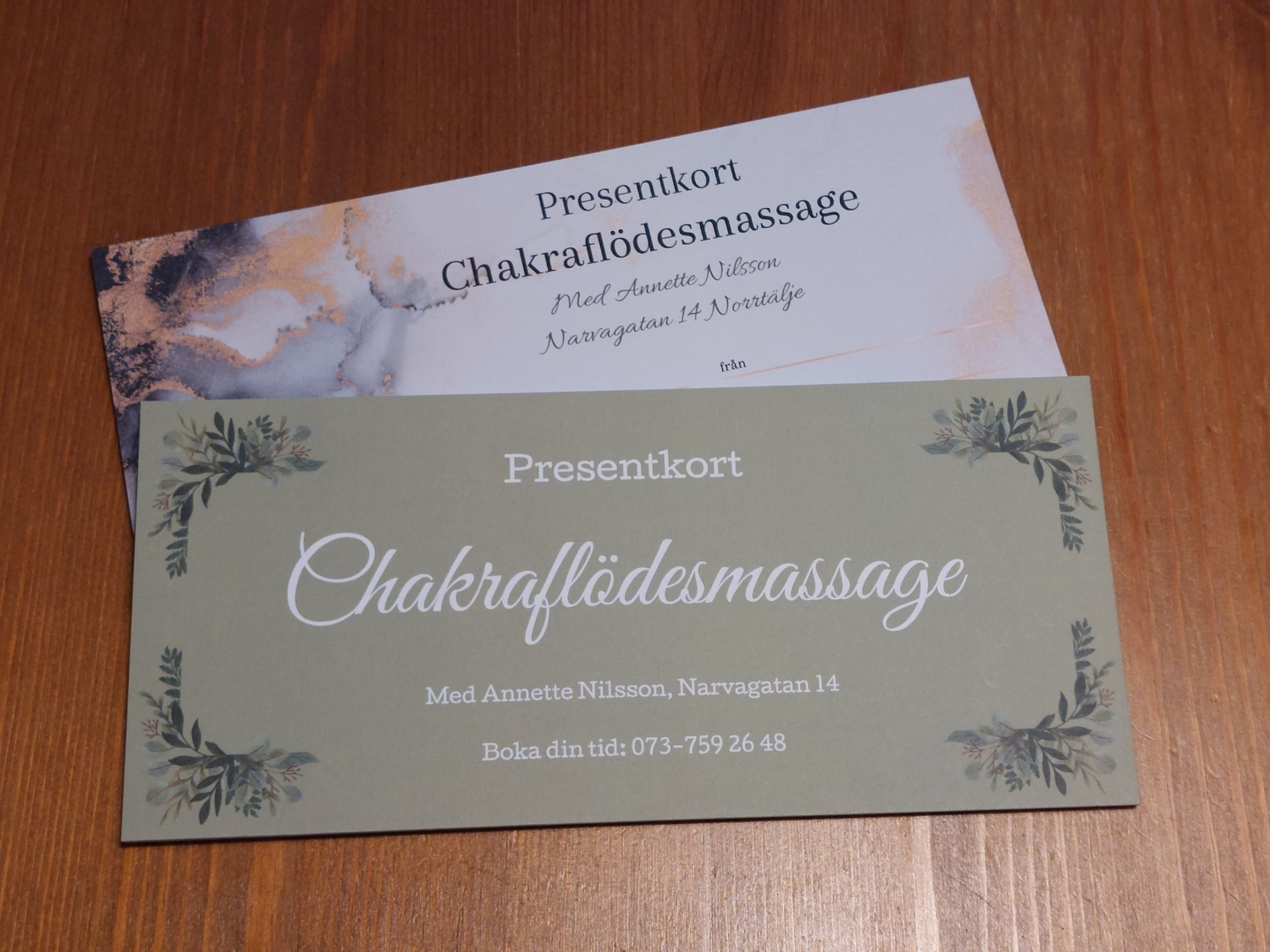 Presentkort 500 kr  Chakraflödesmassage
