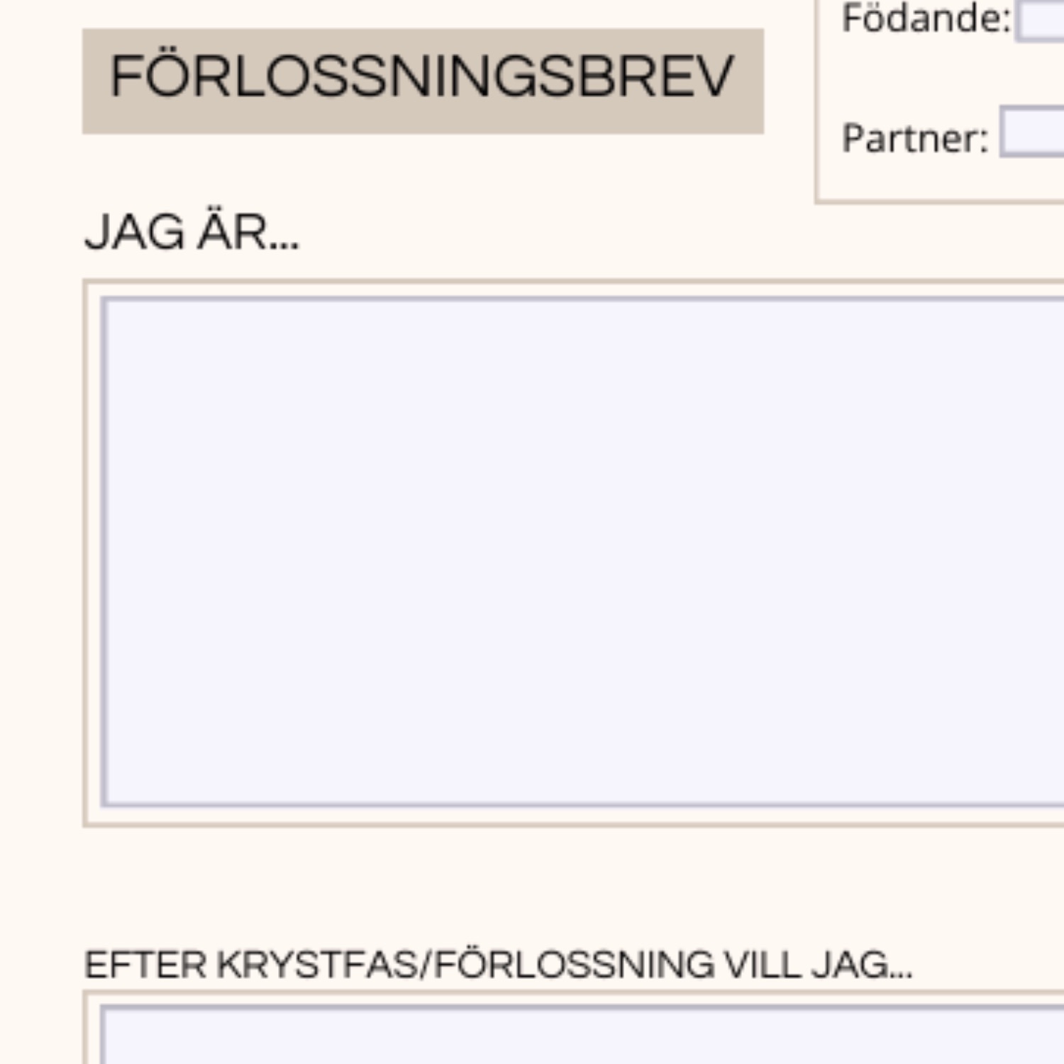 Förlossningsbrev – din trygga plan inför förlossningen