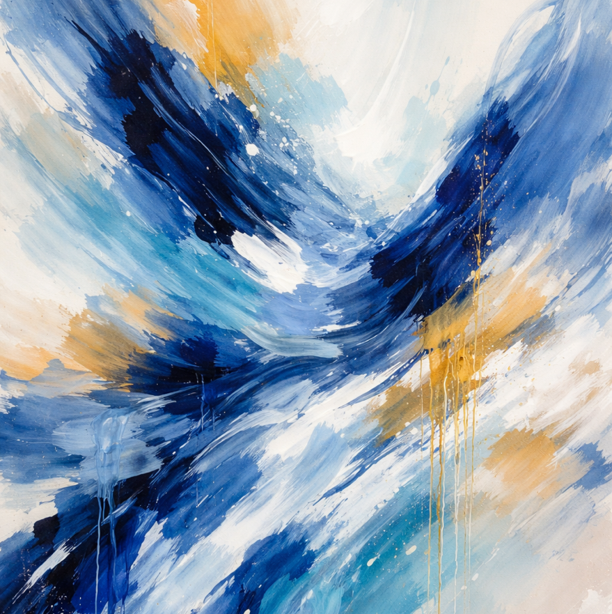 Orginalmålning - ”Blue Flow” (70x100cm)