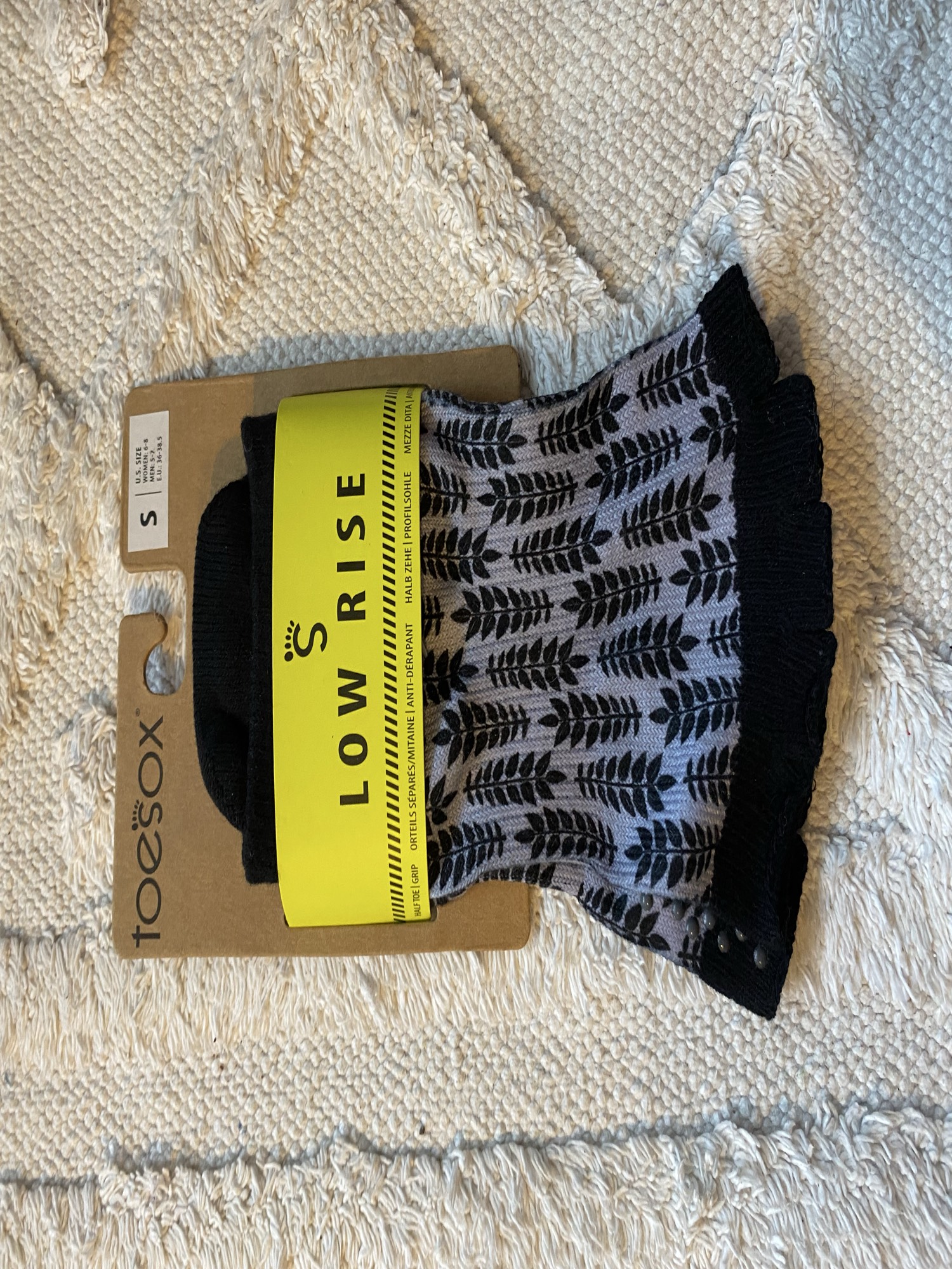 Toesox strumpor med öppen tå, halkfria, S