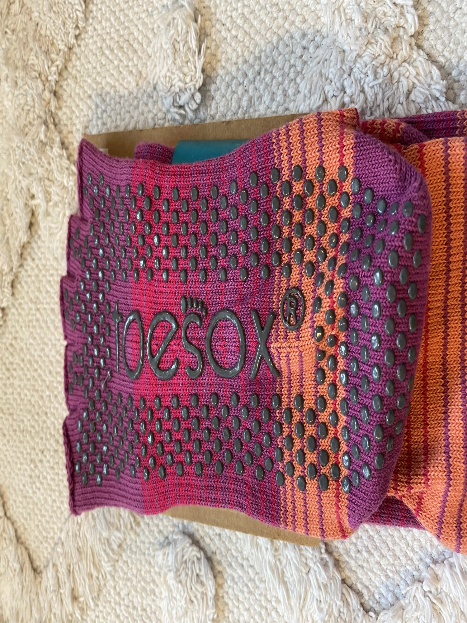 Toesox strumpor med öppen tå, knälånga, halkfria, M