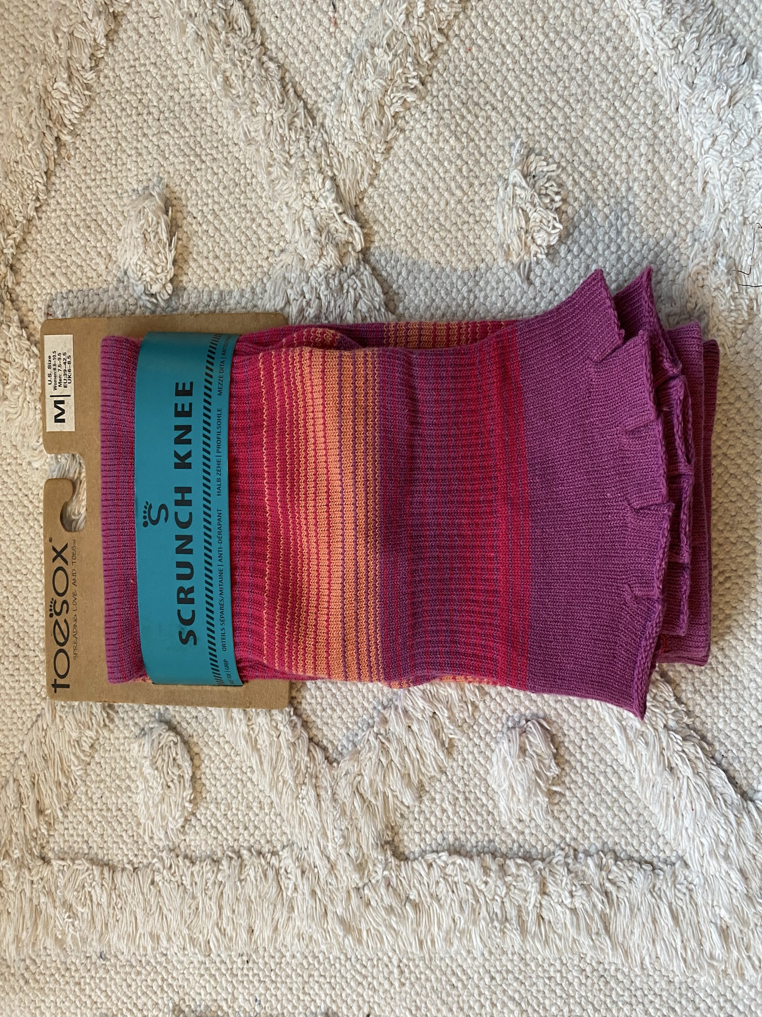 Toesox strumpor med öppen tå, knälånga, halkfria, M