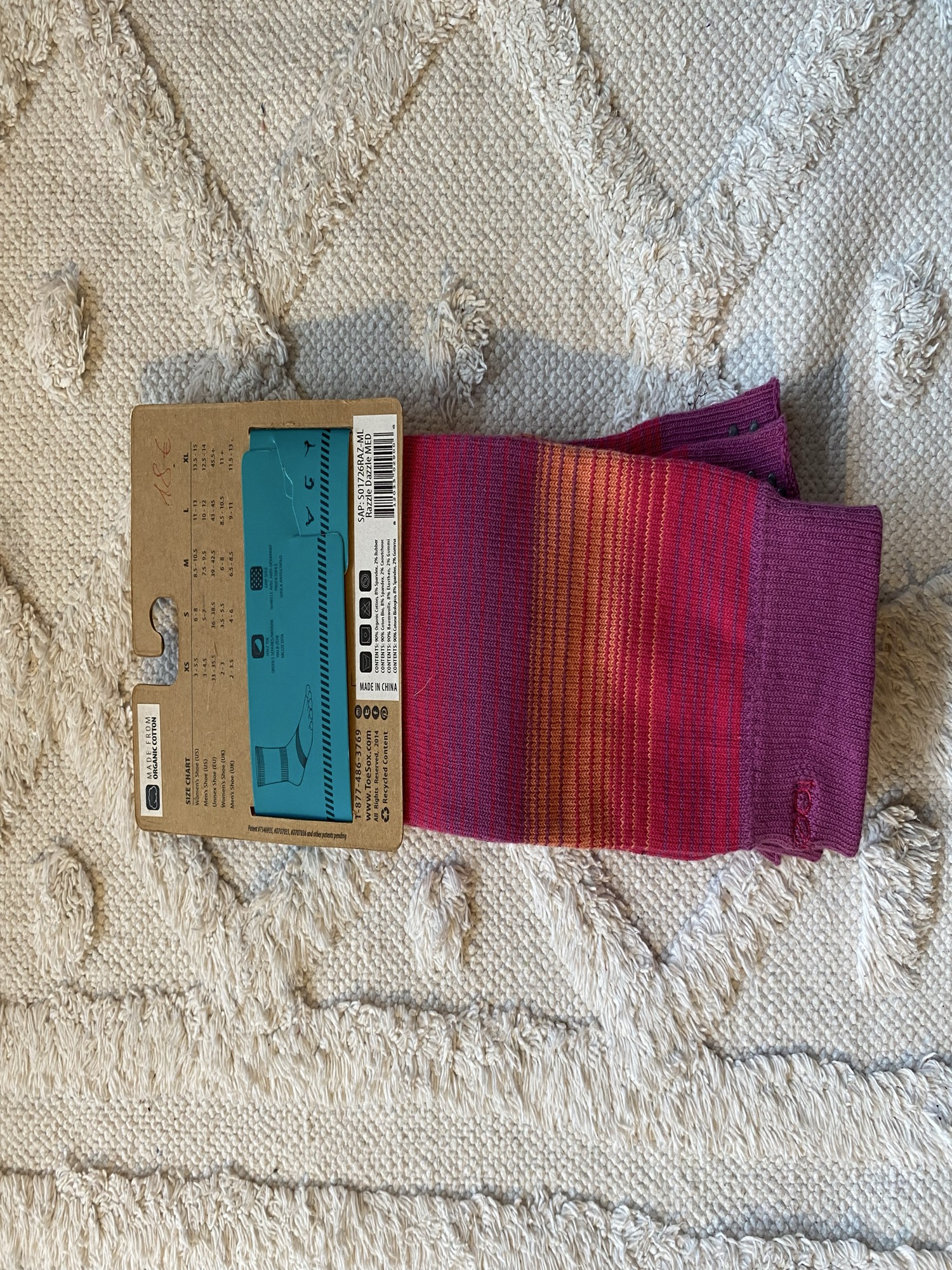 Toesox strumpor med öppen tå, knälånga, halkfria, M