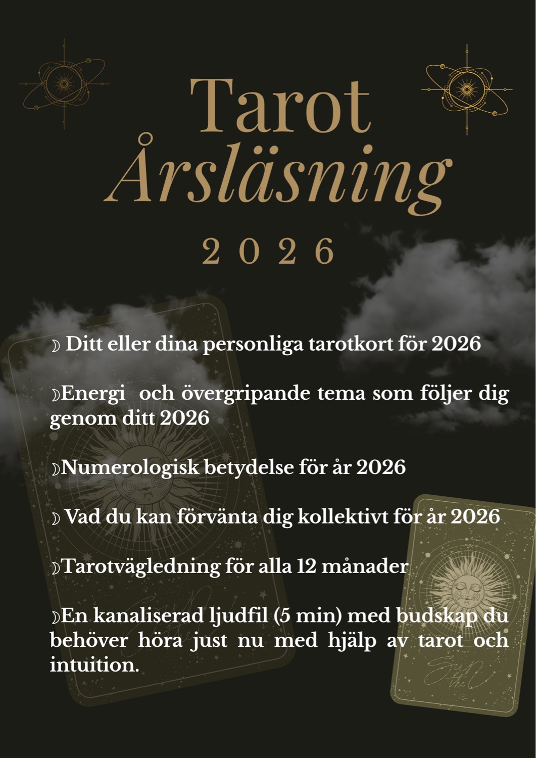 Tarotvägledning: Årsläggning 2026 (PDF-fil + ljudfil)
