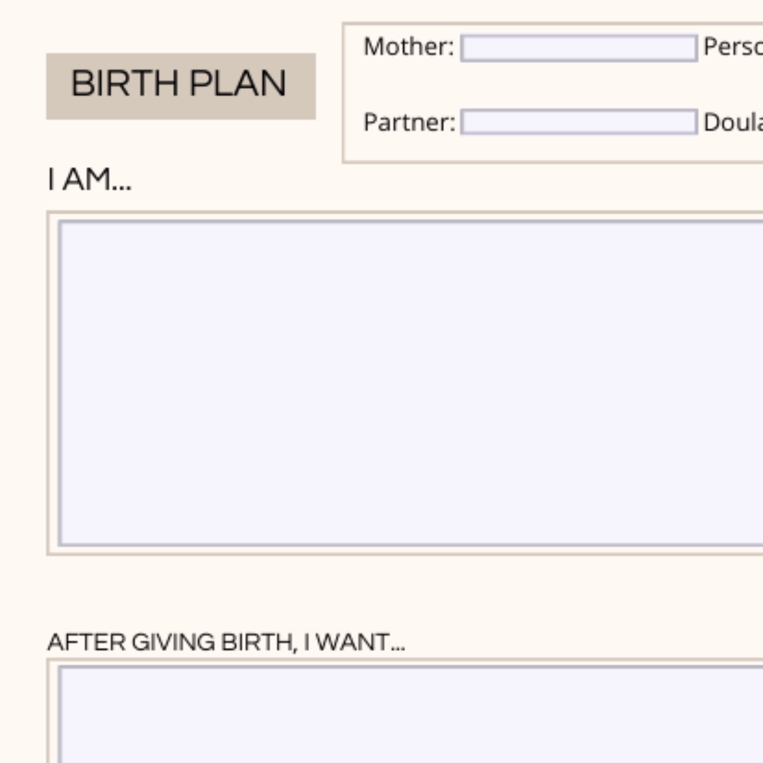 Birth Plan Template – Your Calm and Confident Birth Guide