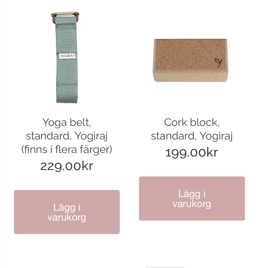 Yogamatta och utrustning