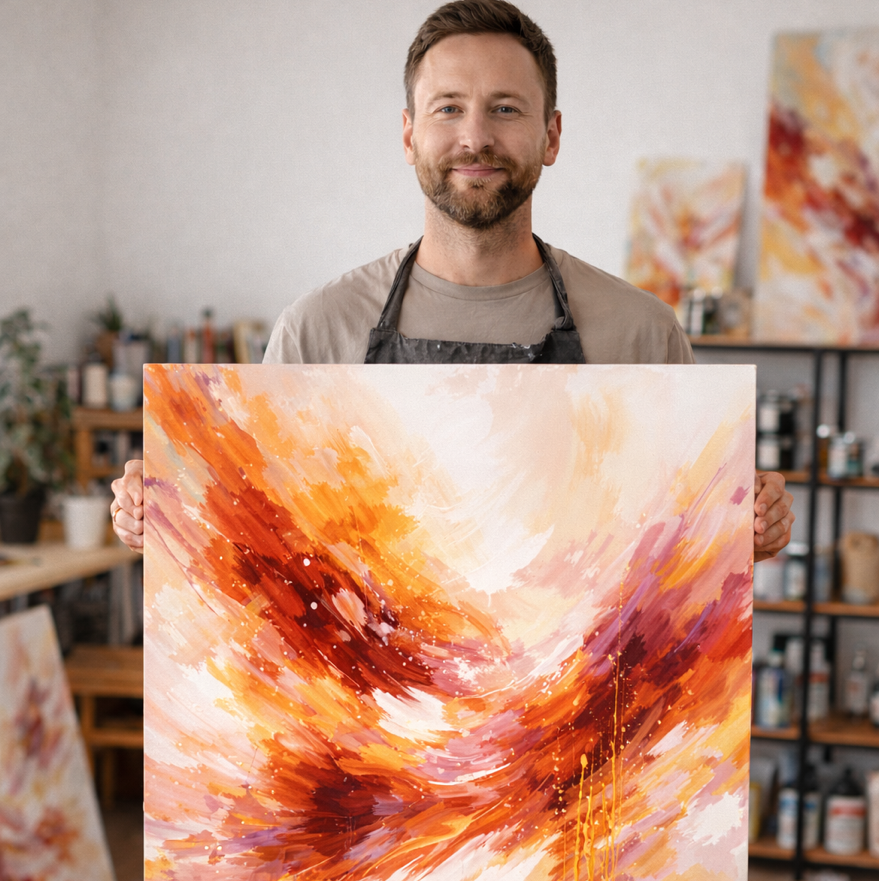 Orginalmålning ”Orange flow”