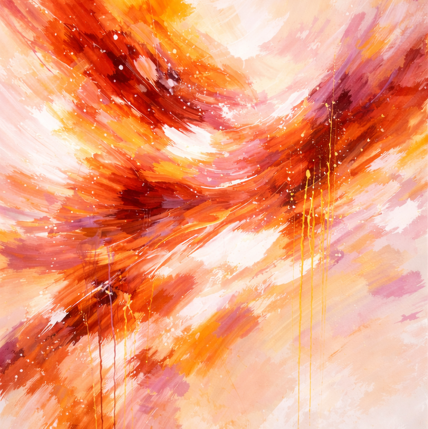 Orginalmålning ”Orange flow”