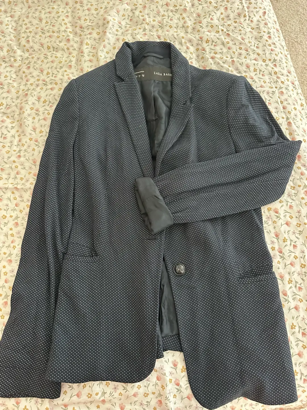 Zara black polka blazer 