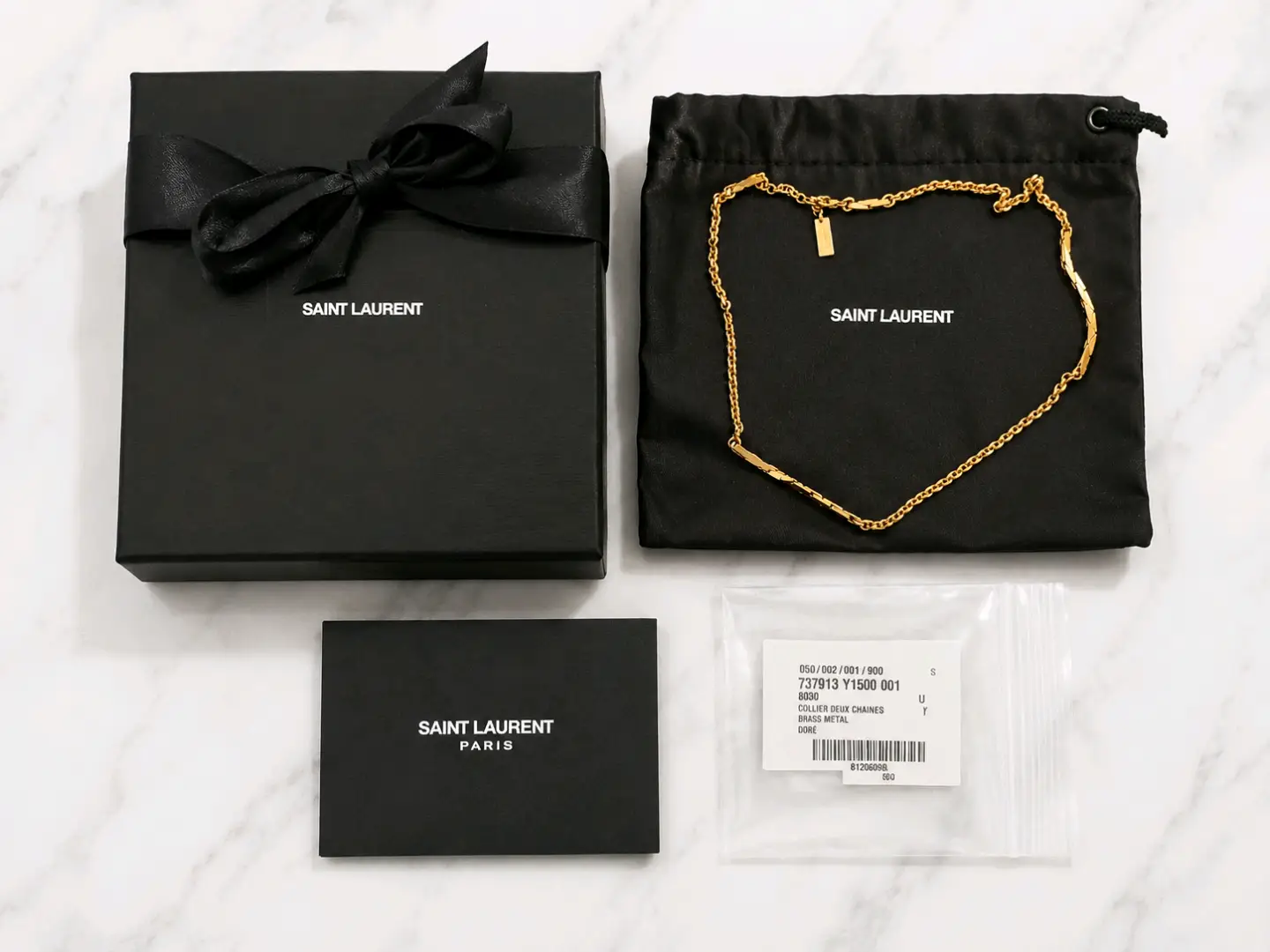 Saint Laurent Paris 골드 체인 목걸이