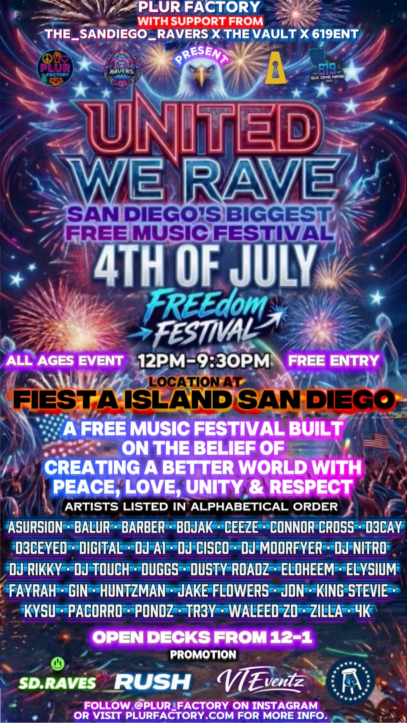 United We Rave: Freedom Fest flyer