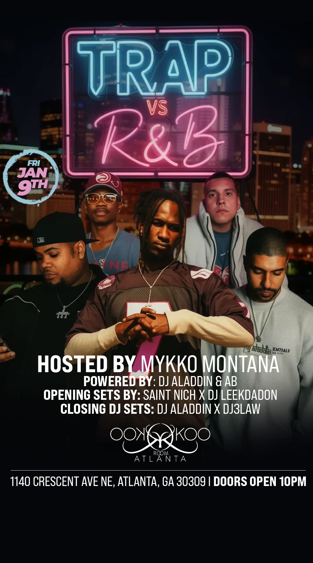 TRAP Vs R&B at Koo Koo Room flyer