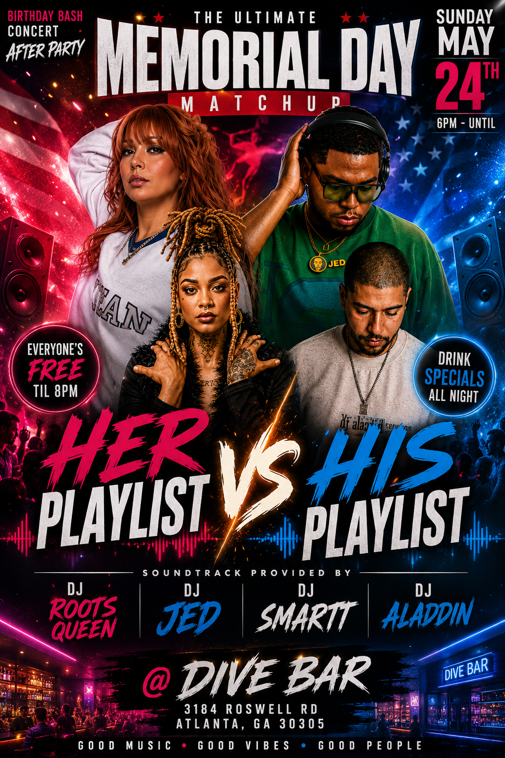 Her Playlist Vs His Playlist at Dive Bar 👀 flyer