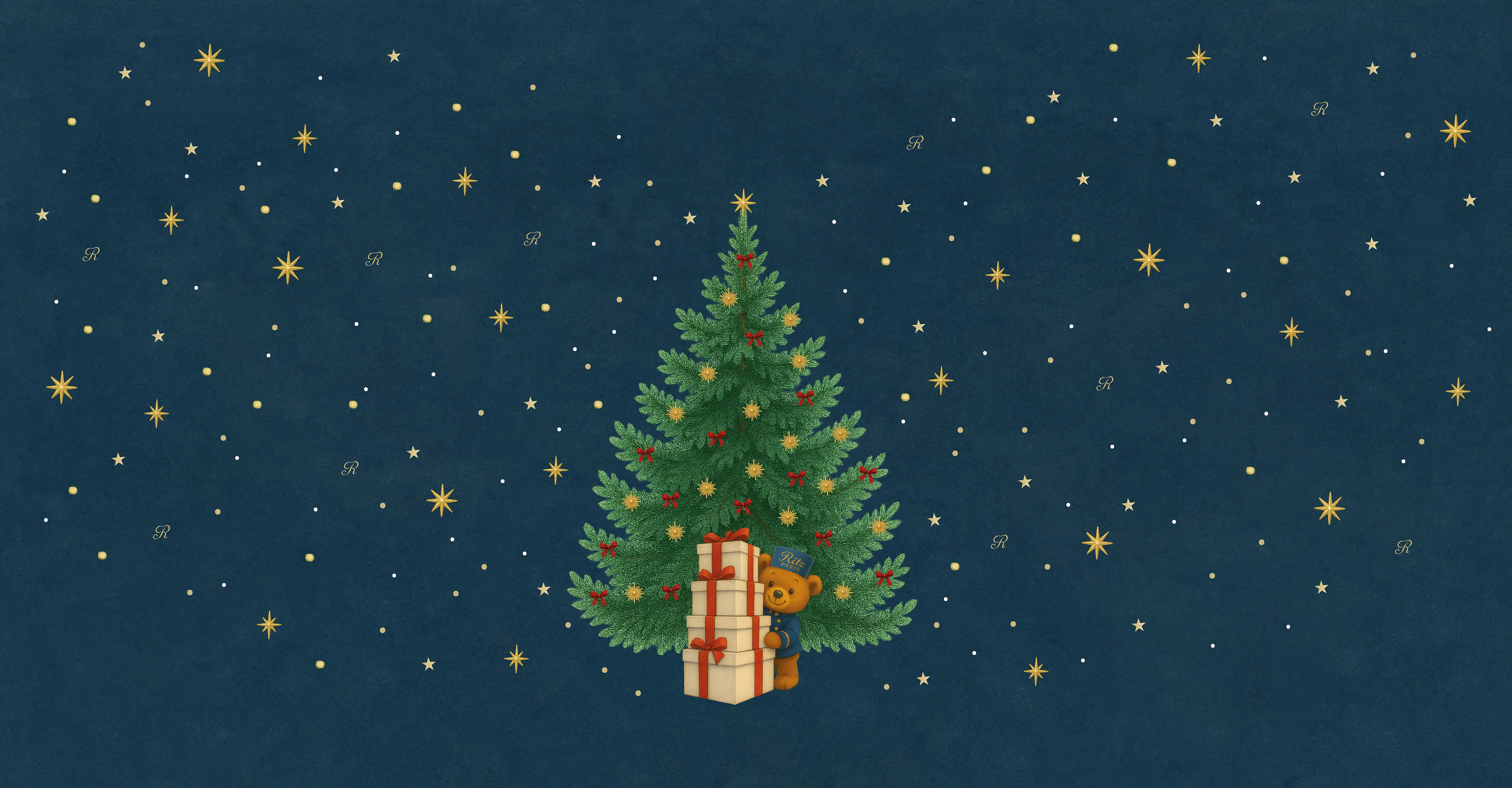 Ritz Teddy Bear — Pop‑up de Noël 