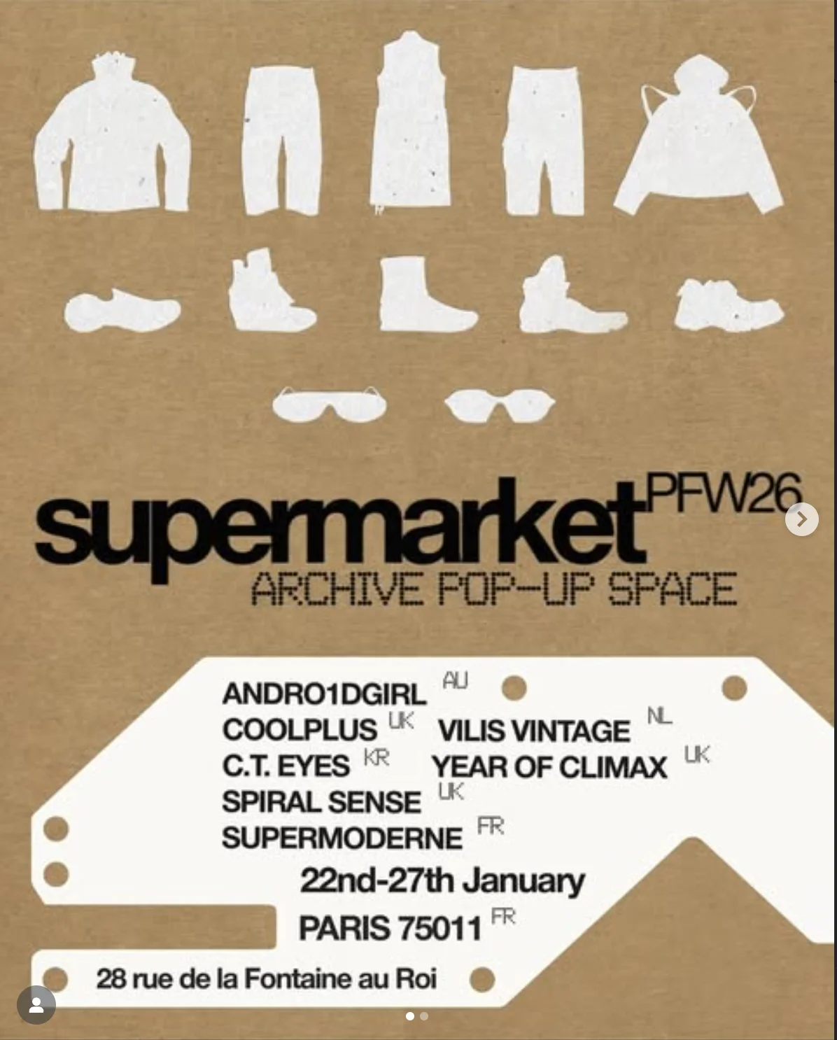 PFW Men’s Popup “supermarket”