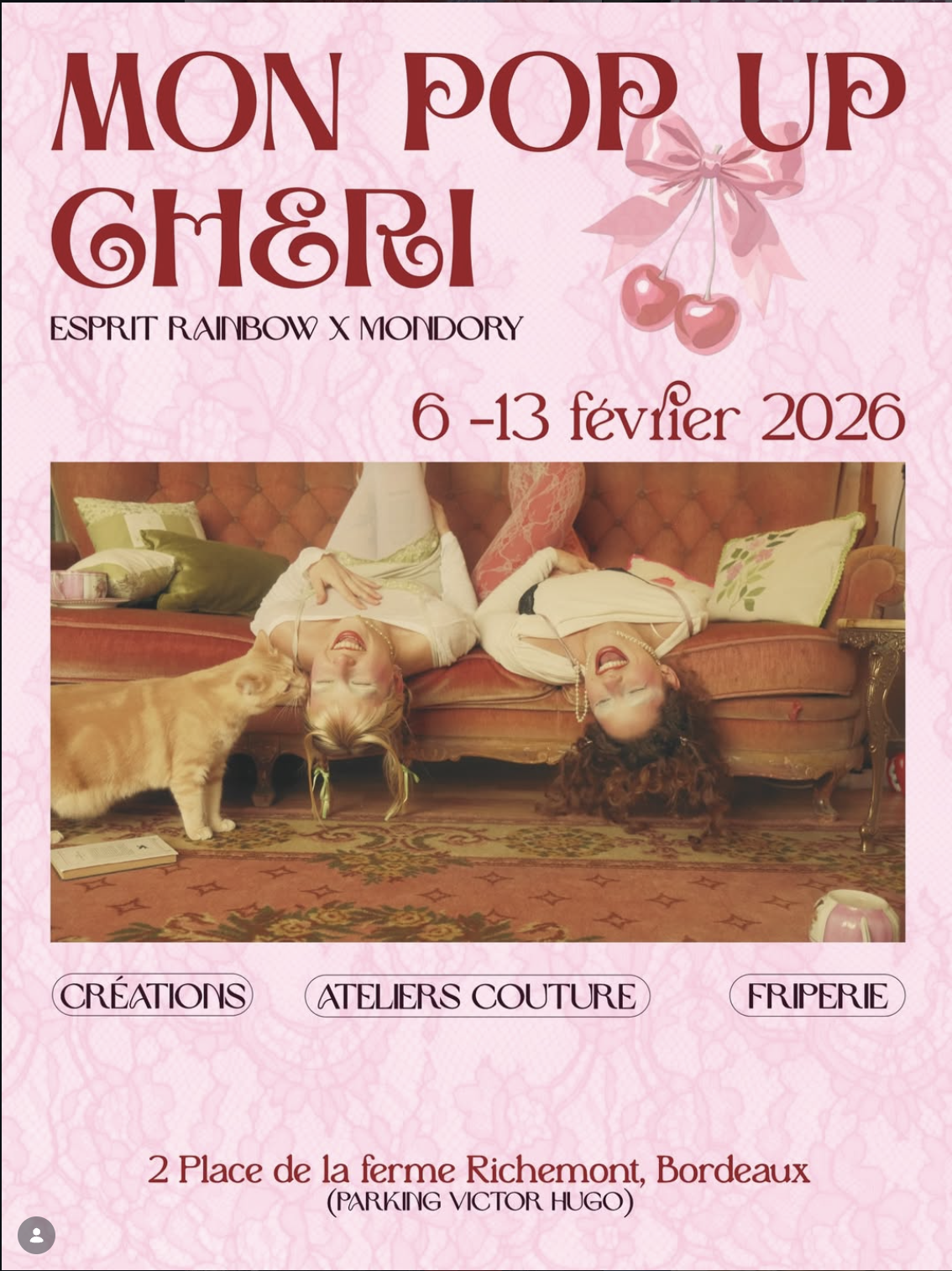 Mon Pop Up Chéri — pop‑up “full girlies” (Mondory x Esprit Rainbow) à Bordeaux​