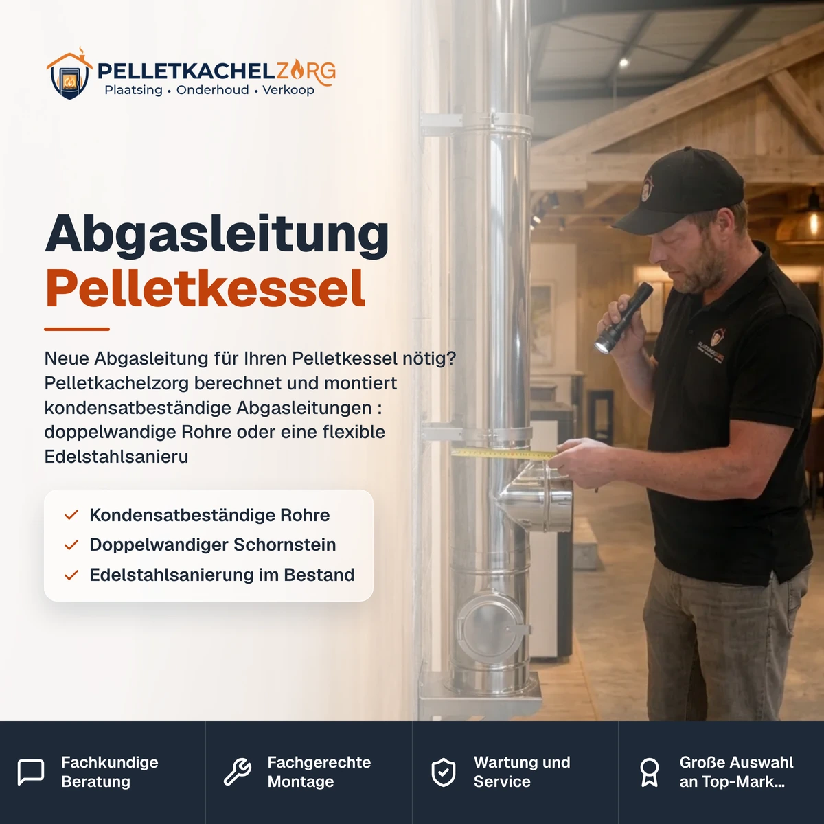 Abgasleitung für Pelletkessel