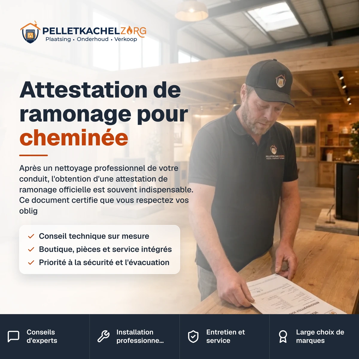 Attestation de ramonage pour cheminée