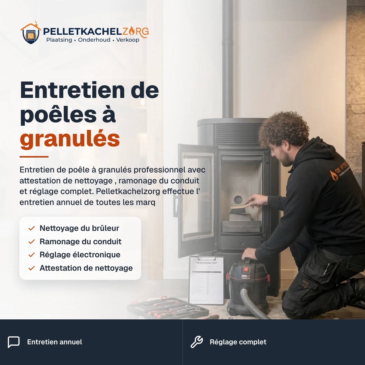 Entretien de poêles à granulés