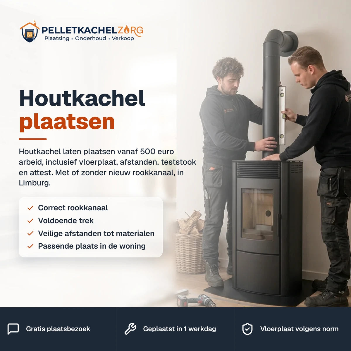 Houtkachel plaatsen