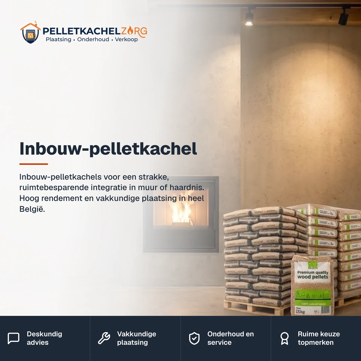 Inbouw-pelletkachel