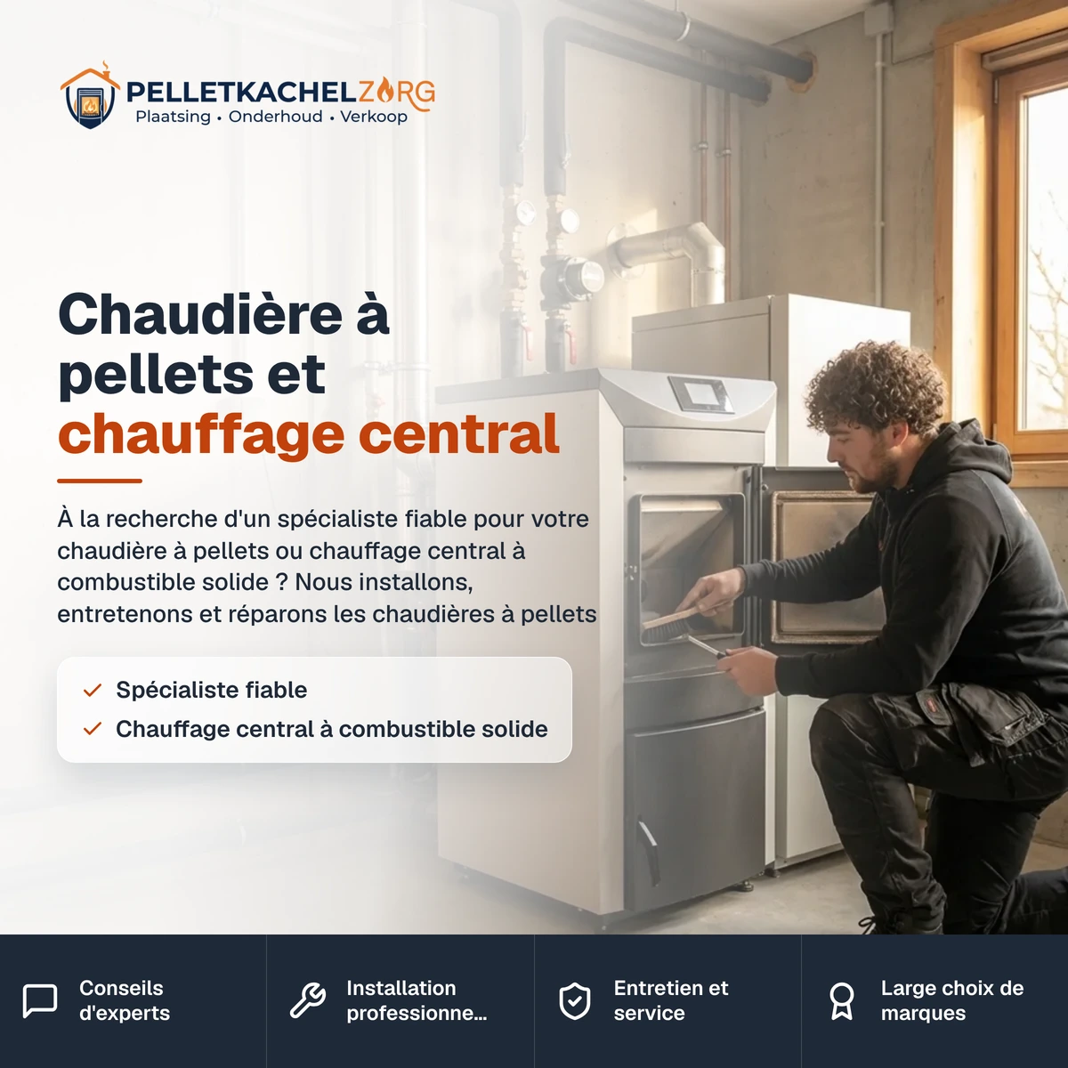 Chaudière à pellets et chauffage central